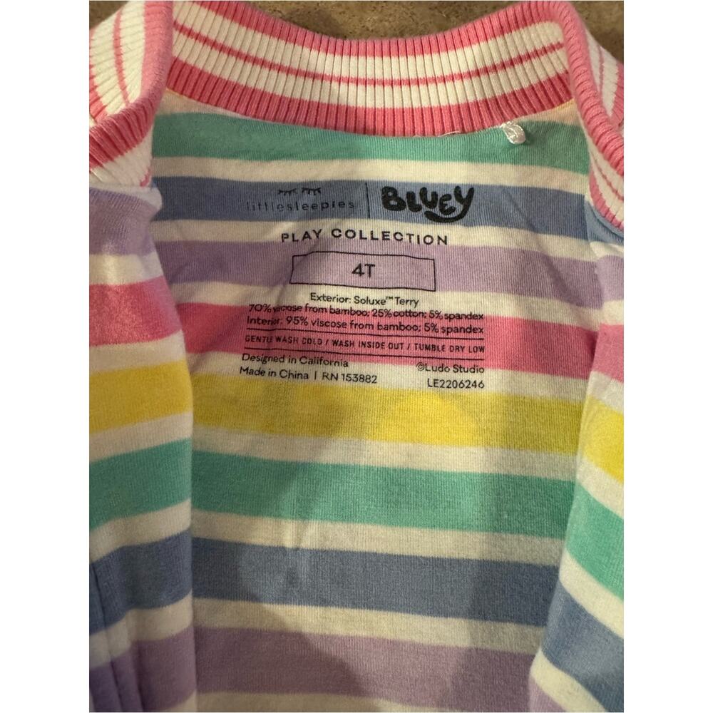Little Sleepies Bluey Pink Bomber Jacket Toddler 4T -Limited Edition Colorful - Picture 5 of 5